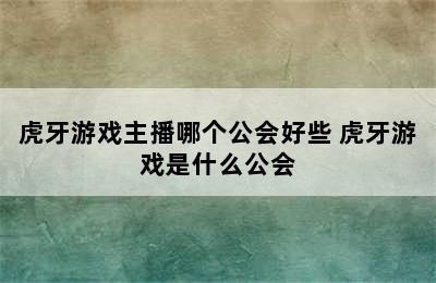 虎牙游戏主播哪个公会好些 虎牙游戏是什么公会